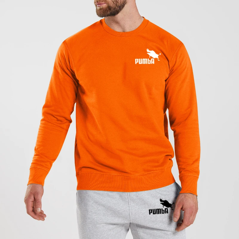 

Мужской осенний Новый однотонный спортивный свитер с длинными рукавами Мужская трендовая Корейская версия модной брендовой простой повсе...