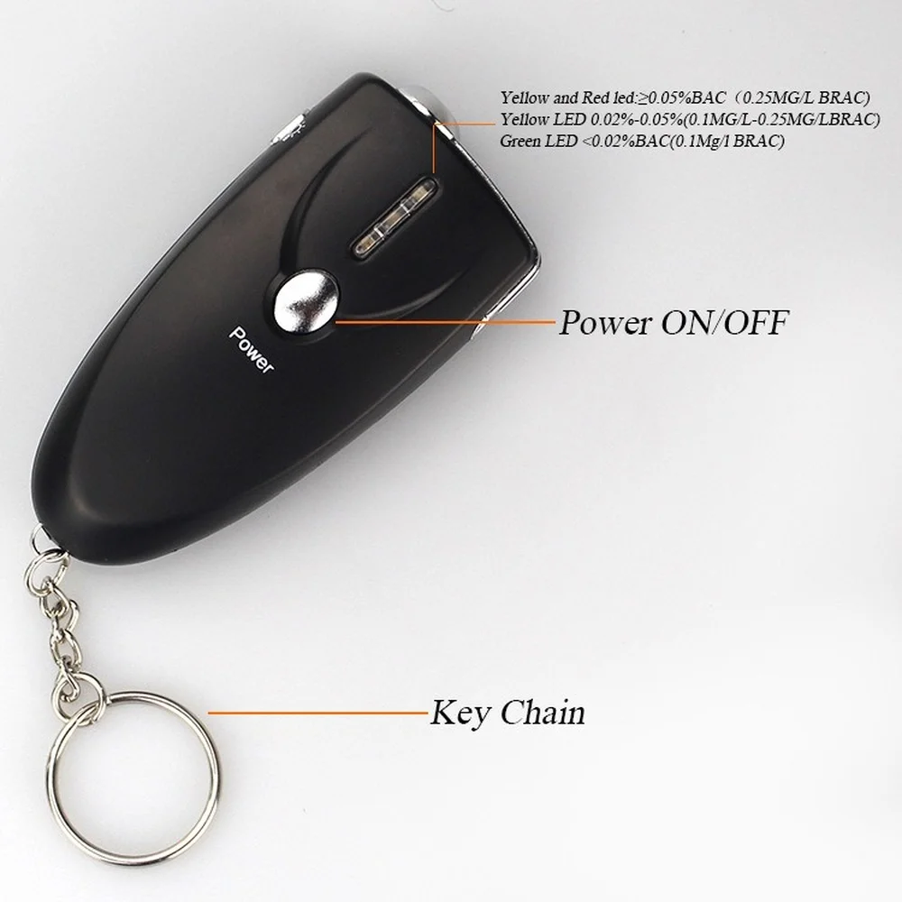 

Keychain Portable LED Light Display High Precision Alcohol Tester