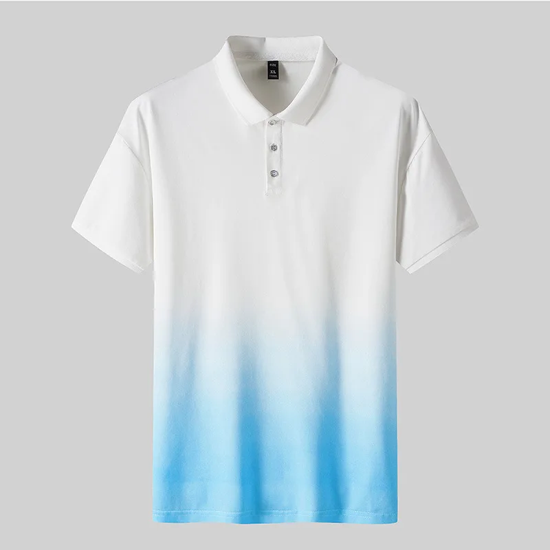 

2022 Men's Short-Sleeved T-shirt Youth Summer Gradient Handsome Polo Shirt