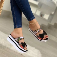 ladies slippers cute bow shoes women 2022 summer thick sole comfortable breathable sandals female chaussure femme zapatos mujer