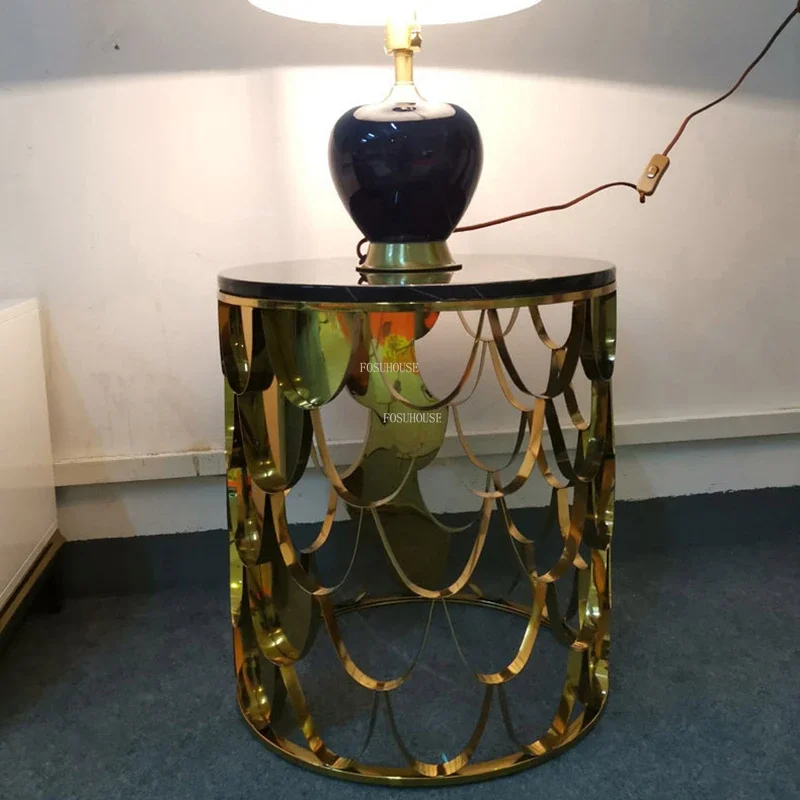 Современные искусственные Роскошные Металлические журнальные столики домашняя