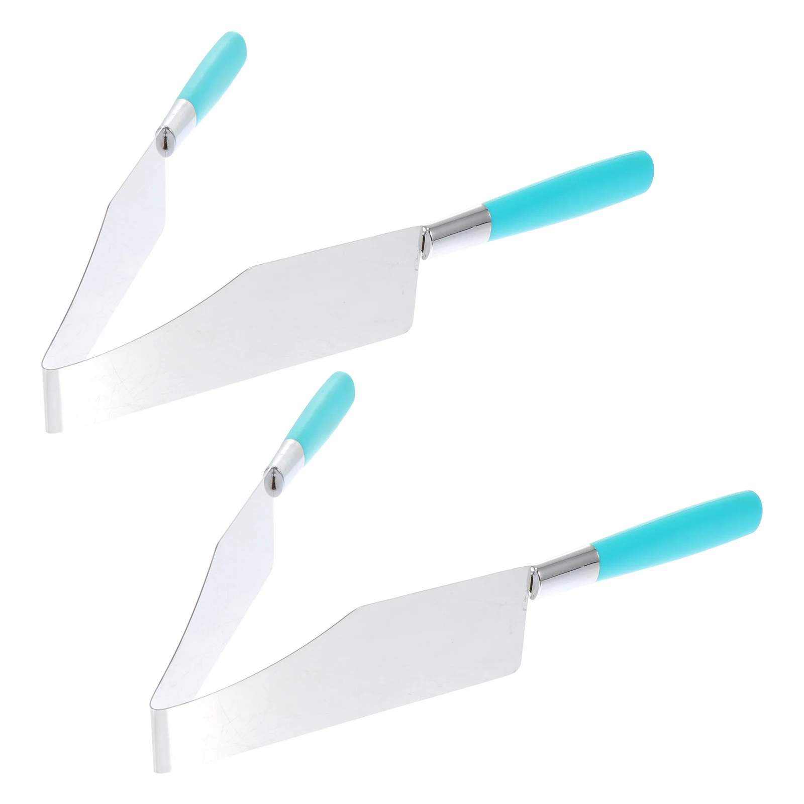 

2pcs Stainless Steel Cake Cutters Food Tongs Cake Cutting Tools (Random Color) Multifunctional cake holder slicer Accessories