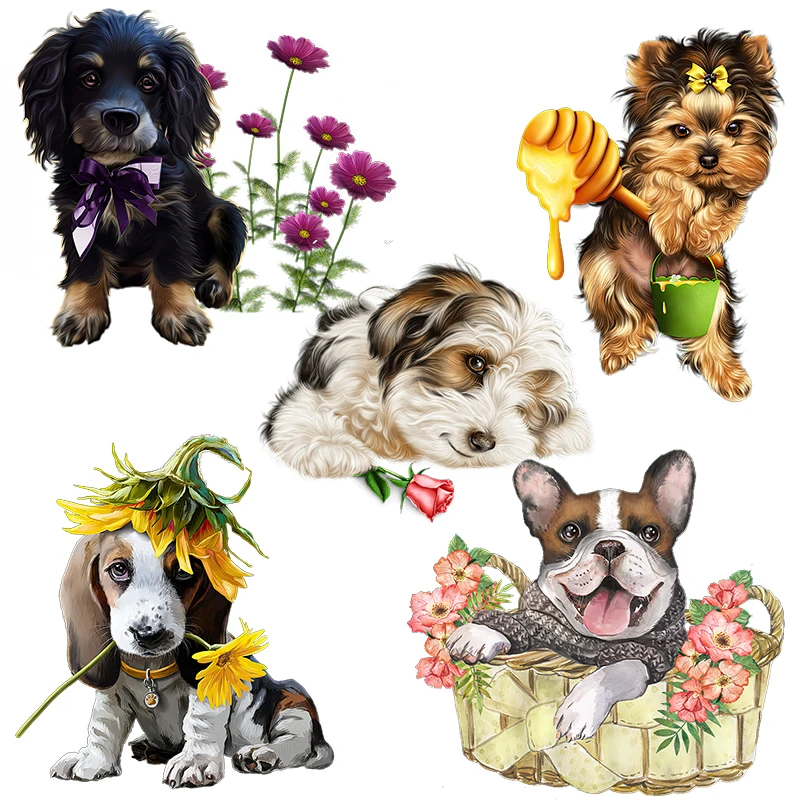 Три Ratels QD119, милый пасторальный стиль, ручная роспись, наклейка с собакой, украшение для дома, детская спальня, настенная наклейка