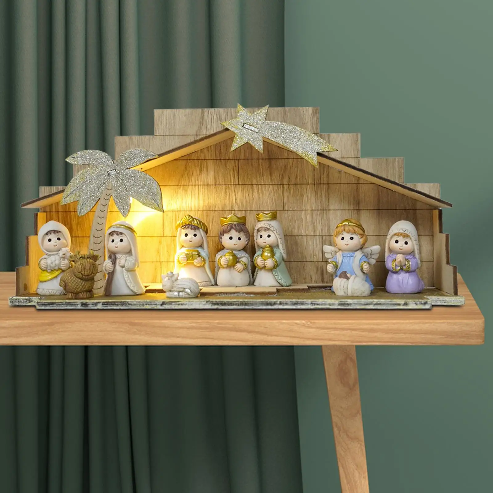 

Семейный набор, религиозные скульптуры, коллекционная сцена, поделки, декоративные рождественские подарки для рождественской гостиной