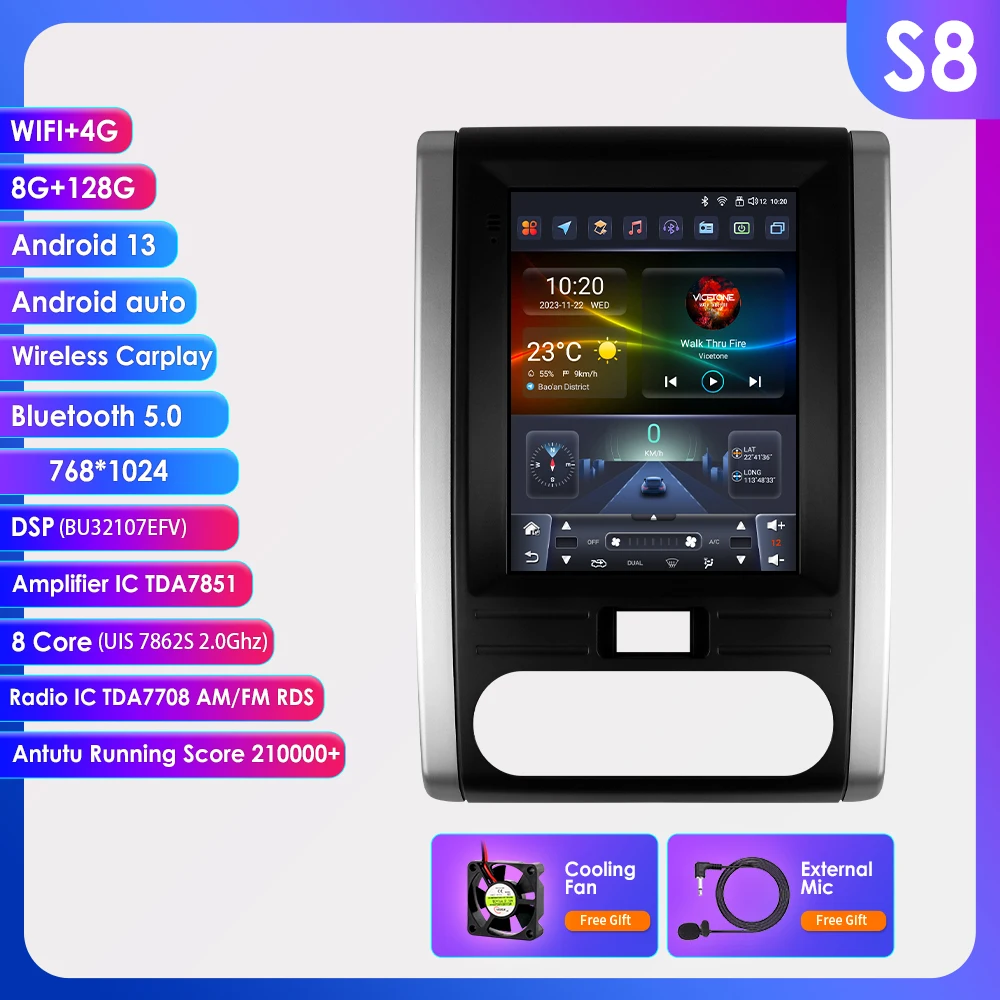 Автомагнитола Hizpo для Nissan X-Trail Xtrail 2 T31 MX6 2007, мультимедийный плеер 2 Din, стерео, Carplay, GPS, в стиле Tesla, Android 13