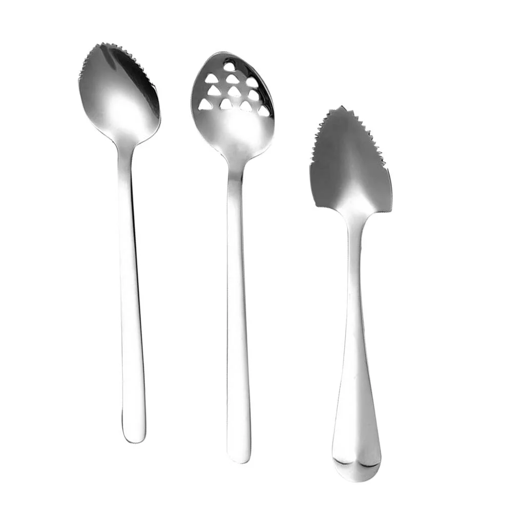 

3 Pcs Mud Scraping Spoon Fruit Puree Scoop Spoons Mini Feed Feeding Stainless Steel Home Scoops Infant Spatula Metal