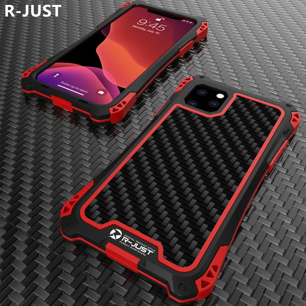 R-just Luxury Hard Metal Aluminum Alloy Tpu Silicon Shockproof Armor Phone Cases For Iphone 13 Mini Iphone13 Pro Max Cover Case