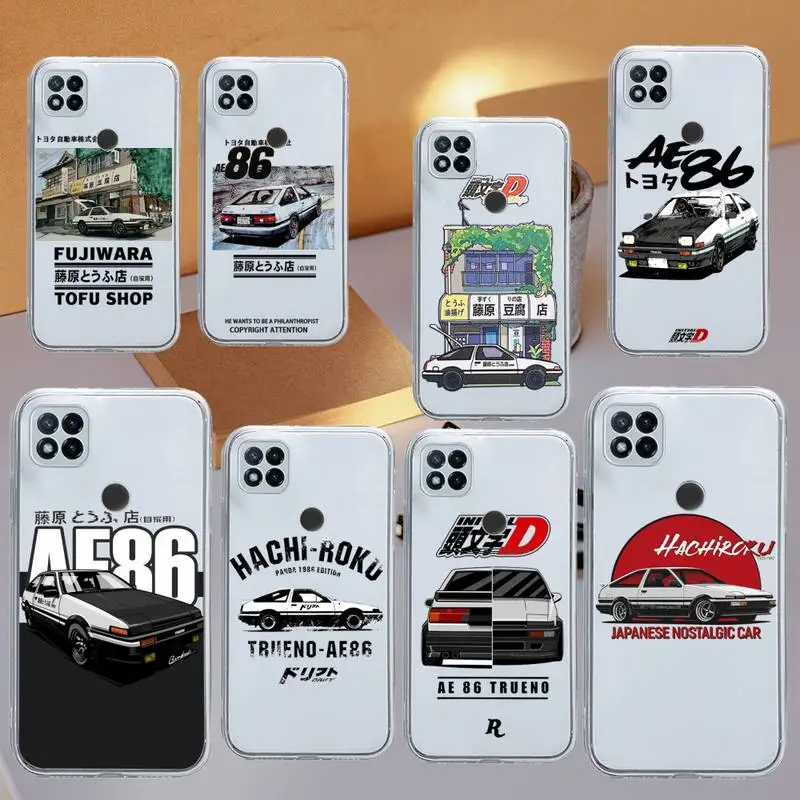 

Sport car AE86 Phone Case Transparent for Xiaomi redmi note x f poco 10 11 9 7 8 3 i t s E pro cover shell coque