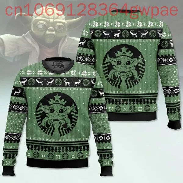 Disney Baby Yoda Ugly Christmas Sweater С Рождеством для мужчин и женщин Свитер из фильма Grogu