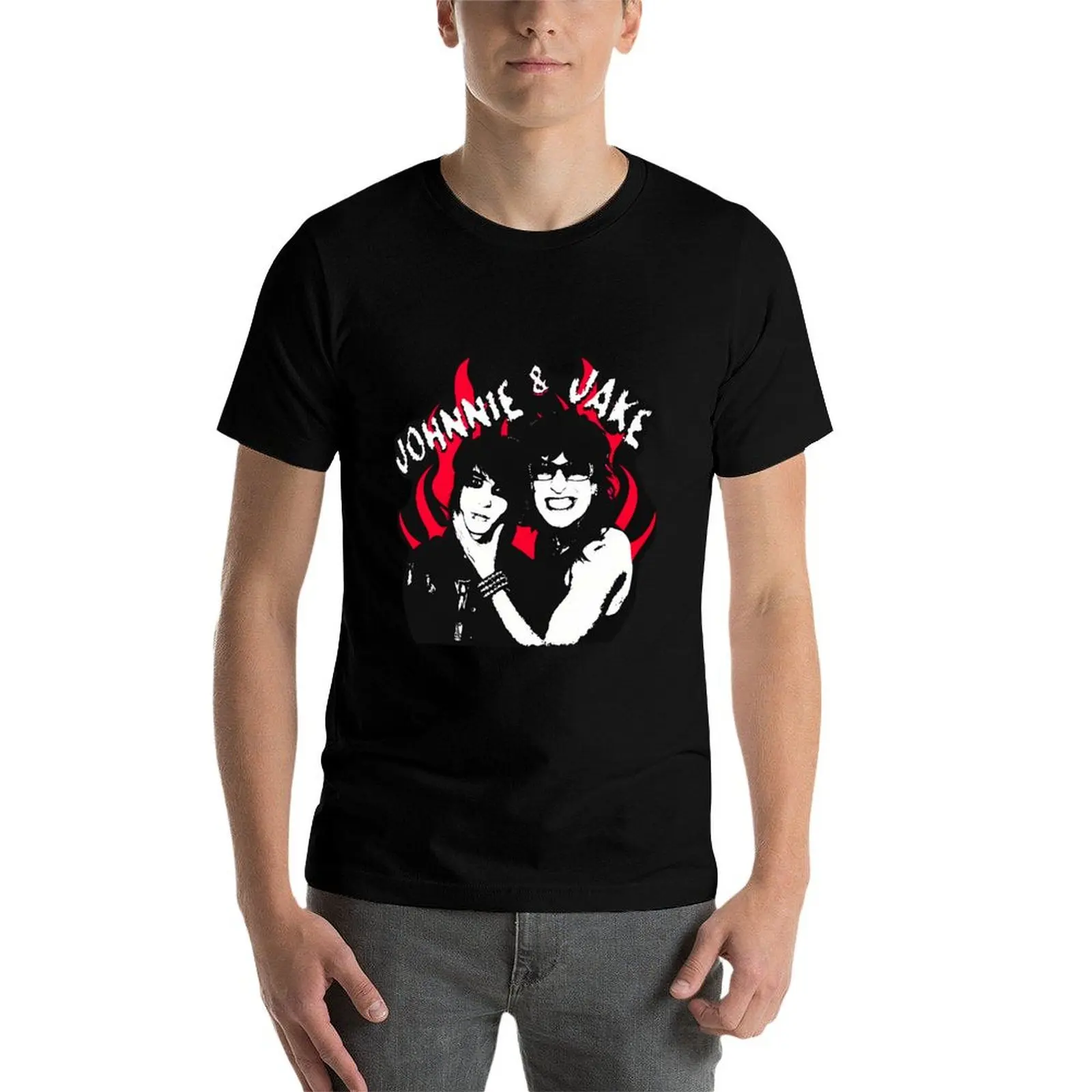 Фото Футболка Jake And Johnnie Flames, повседневный рождественский топ с короткими рукавами №4