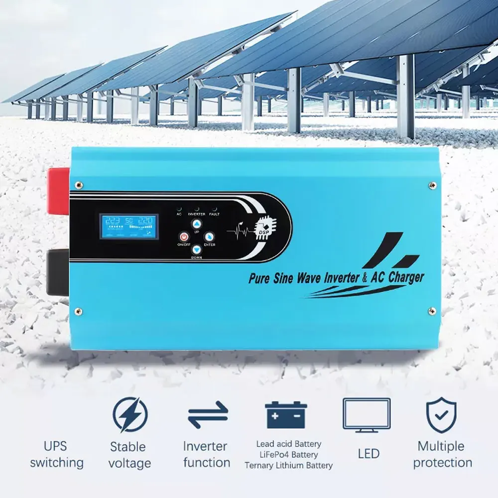 

High efficiency 12v 24v 48v Three Phase 6 kw Hybrid Solar Power Inverter With Battery Charger Module For Solar Panel System