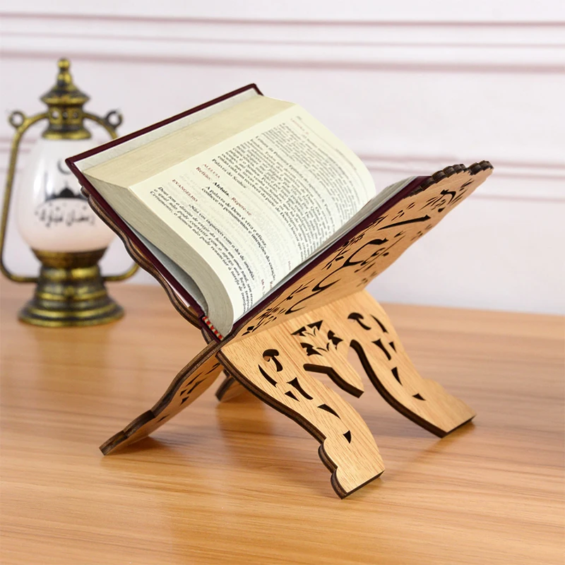 

Eid Mubarak Wooden Bookshelf Bible Frame Ramadan Kareem Decoration Holy Book Stand Holder Islamic Muslim Event Party Home Decor