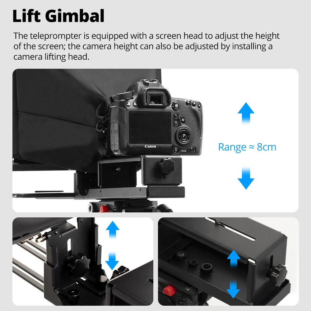 Фото Ambitful T14Pro с большим экраном, профессиональный складной телесуфлер для интервью для смартфона, DSLR-камеры, запись видео в реальном времени №5