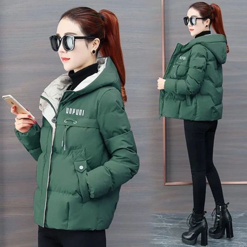 Winter Down Cotton Jacket New Women's Warm Casual Cotton Padded Parkas Snow Wear Coat Female Jacket Short Coat Slim Warm Outwear