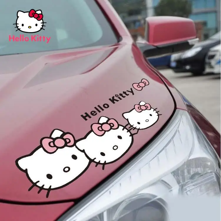 

Hello Kitty Car Stickers Cute Masking Scratches Light Eyebrow Stickers