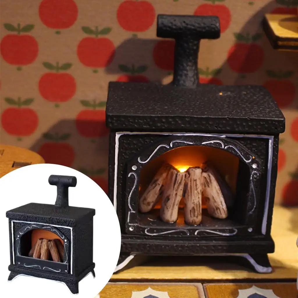 

1:12 Dollhouse LED Fireplace, Dolls House Furniture Fireplace Miniature Scene Scale Dollhouse Christmas Decor Mini Furniture