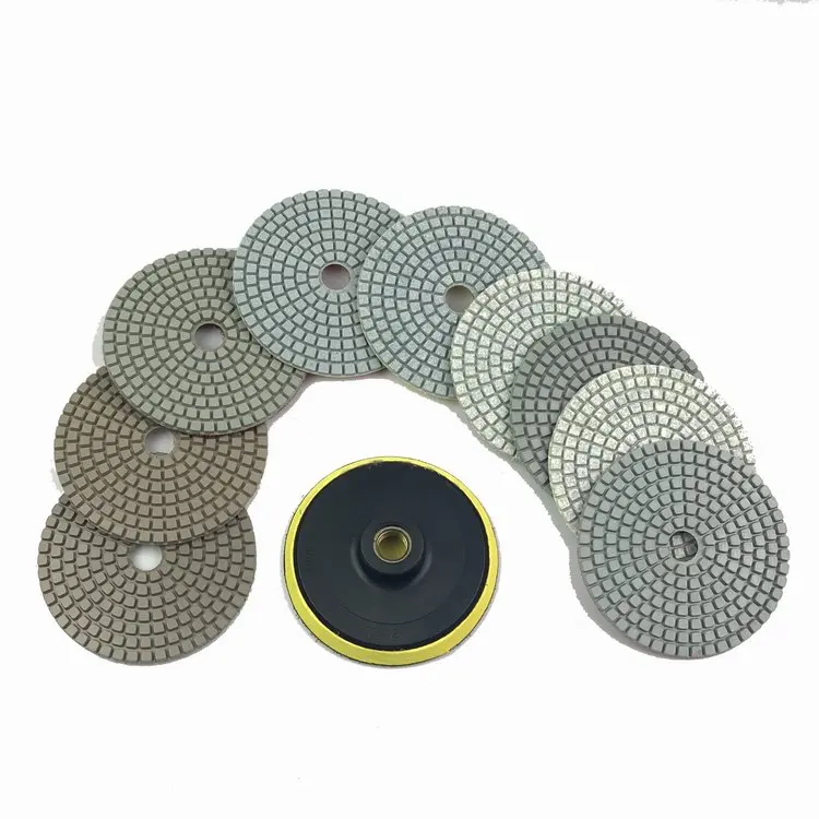 

10 pcs Set 4 inch Wet Backer Pad Granite Concrete Marble Diamond Polishing Pads