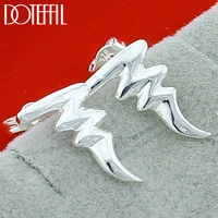 doteffil 925 sterling silver lightning stud earrings for woman wedding engagement fashion party charm jewelry