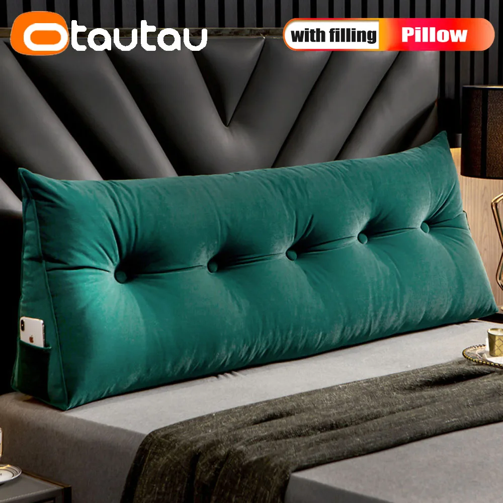 Queen King Sofa Backrest Cushion Home Decor Velvet Long Body