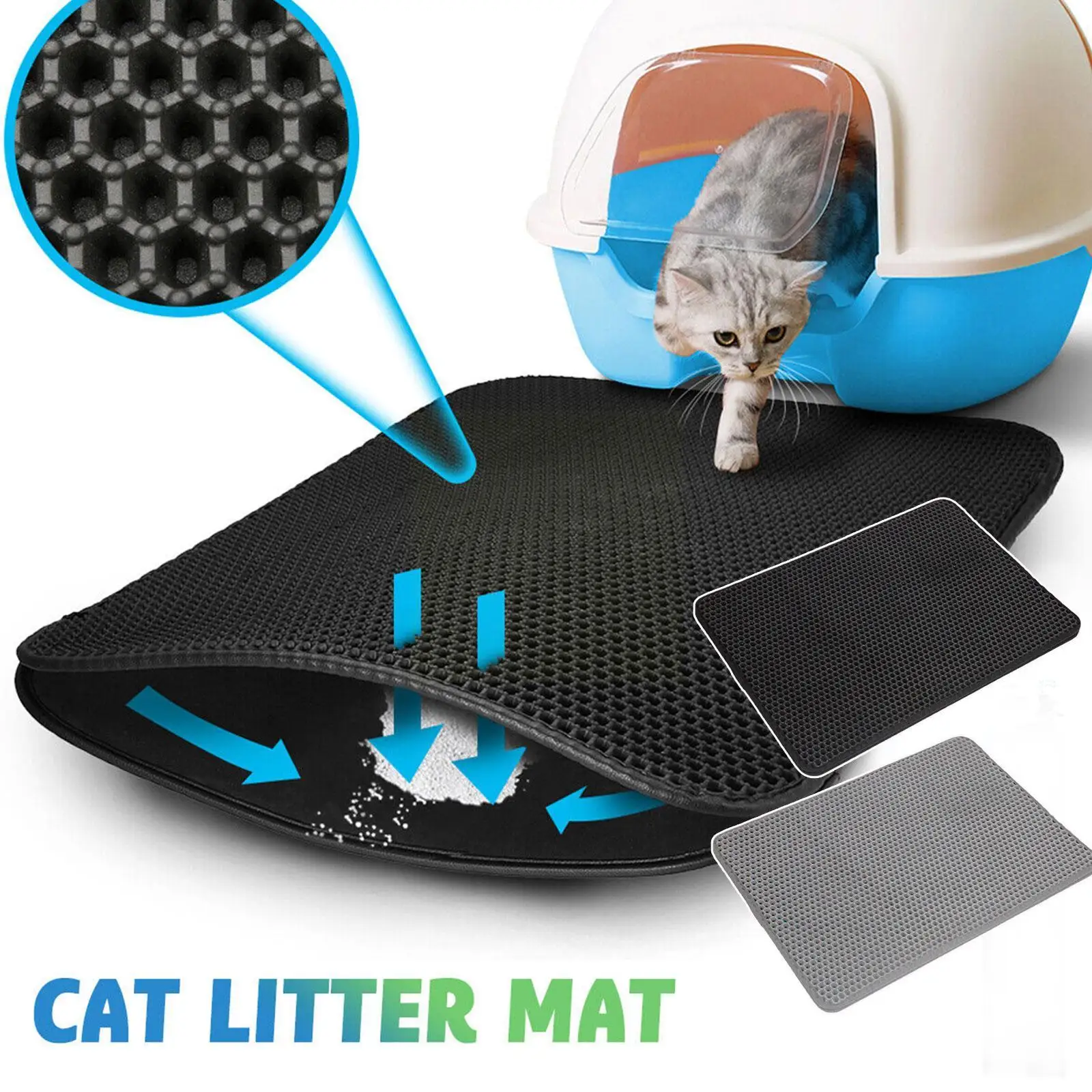 

Double Layer EVA Cat Litter Pad Waterproof Non-slip Sand Basin Filter Kitten Dog Washable Mattress Floor Mat Pet Clean Supplies