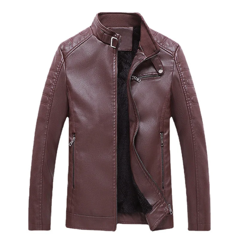 2022 Spring and Autumn Leather Men's Korean Version Slim Casual Jacket Motorcycle Leather Jacket for Men and Women