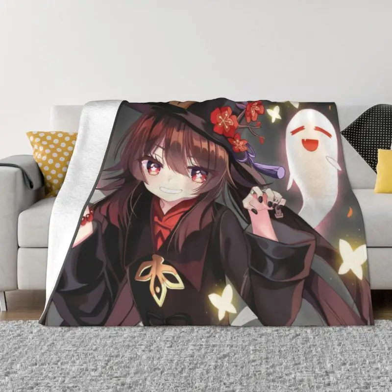 

Genshin Impact Hu Tao Blanket Warm Fleece Soft Flannel Anime Game Throw Blankets for Bedding Couch Home Autumn