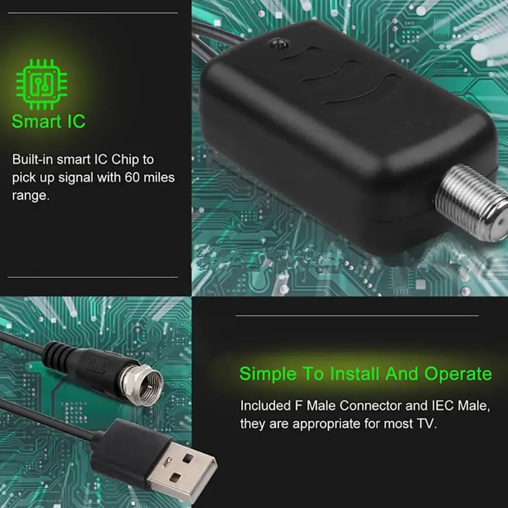 1 шт. усилитель сигнала цифровой ТВ-антенны 4K UHD ТВ-антенна высокой четкости