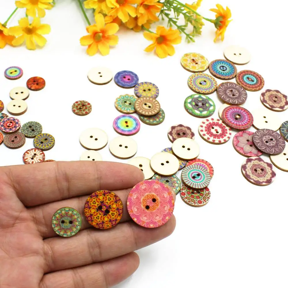 

Винтажные Цветочные пуговицы, 50 шт./лот, 15-20 мм, декоративные пуговицы для рукоделия, швейная одежда, деревянные аксессуары для рукоделия, ск...