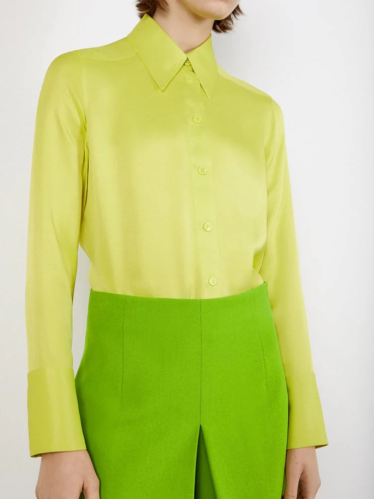 Женская Асимметричная рубашка ZA винтажная мягкая на пуговицах с длинным рукавом