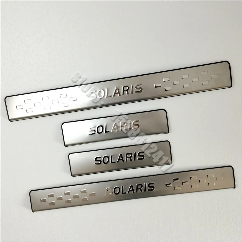 

Накладка на порог из нержавеющей стали для Hyundai Solaris 2011 2012 2013 2014 - 2016