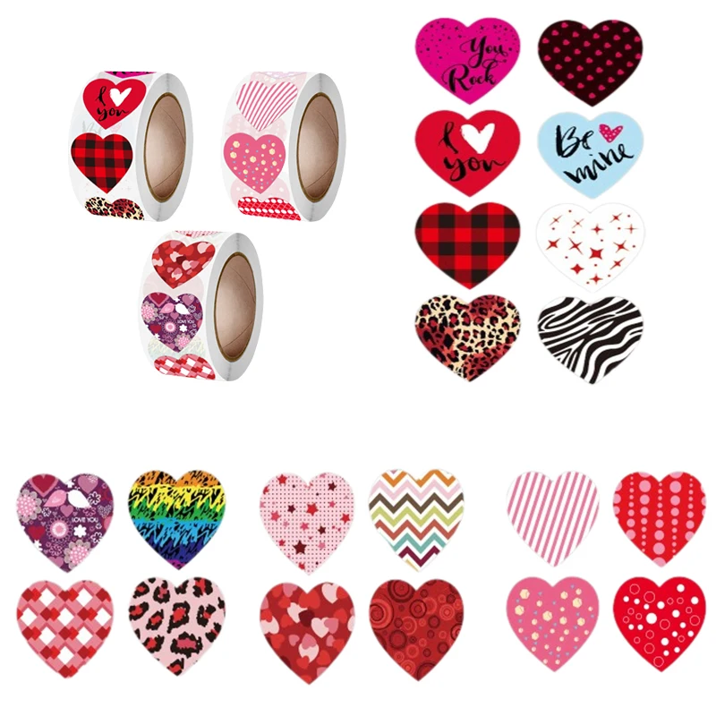 

RUOPOTY500pcs of love stickers, candy gift box love convenience stickers, easy DIY graffiti waterproof stickers decor