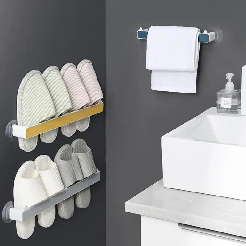

Shoes Rack Wall Mounted Bathroom Bedroom Shoe Hanging Holder Organizer Toilet Wall Door Towel Storage Shelf