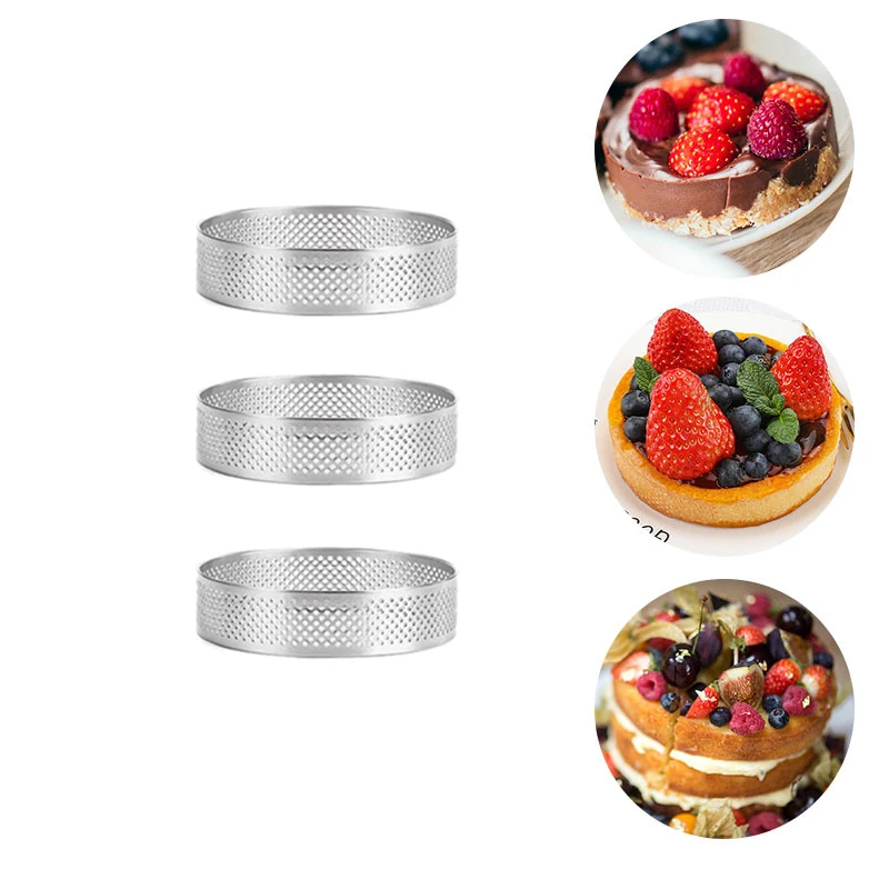 

6Pcs Round Tart Ring Nonstick Circle Cake Crumpet Ring English Muffin Rings Stainless Steel Baking Pastry Mold Decoration New