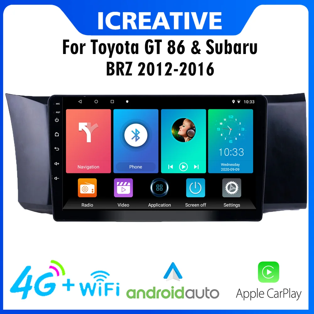 

Автомагнитола на Android 4G Carplay 2 Din для Toyota GT 86 и Subaru BRZ 2012-2016, автомобильный мультимедийный плеер с GPS-навигацией, автомобильная стереосистема