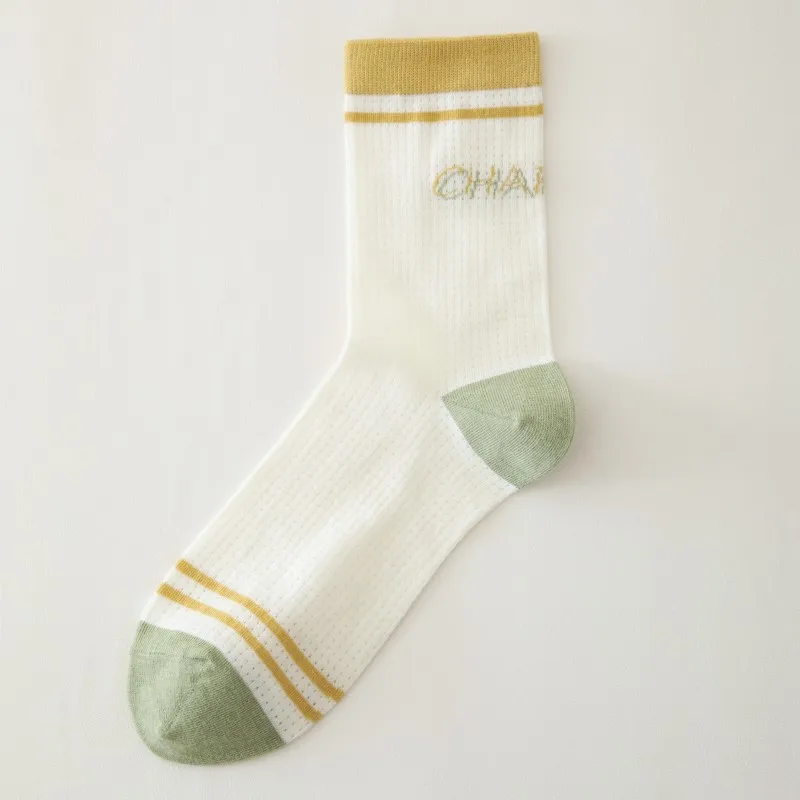 New High-Quality Breathable Flower Cotton White Girls Socks Set Fashion Cute Summer Thin Boneless Socks for Women 5 Pairs