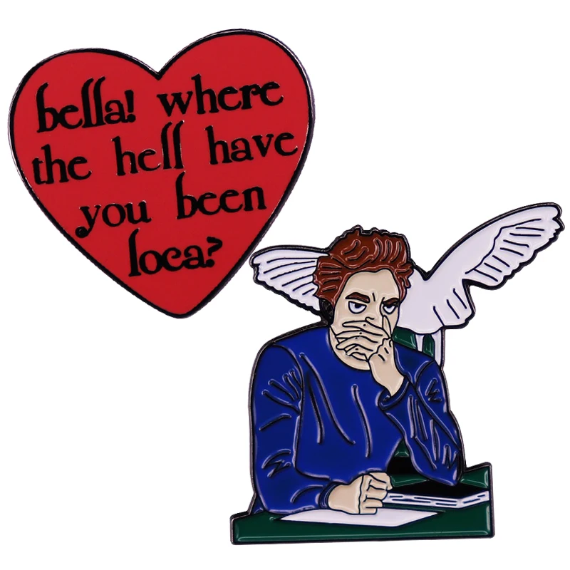 

Twilight Edward Cullen Bella Enamel Pin Brooch Metal Badges Lapel Pins Brooches for Backpacks Luxury Jewelry Accessories