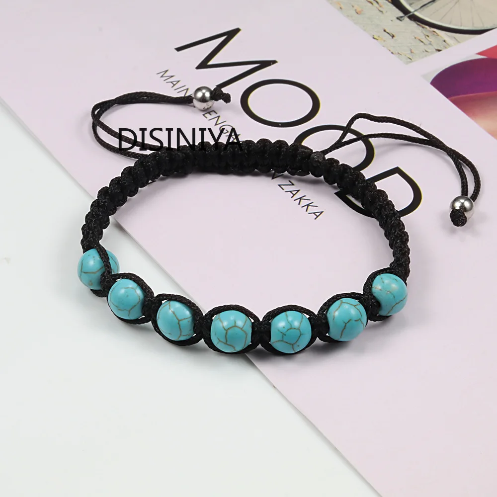 

Fashion Natural Stone Dynamic Rope Women's Bracelet Men's Hand Beaded Turquoise Bracelet Friendship Charm Woven Jewelry Gifts