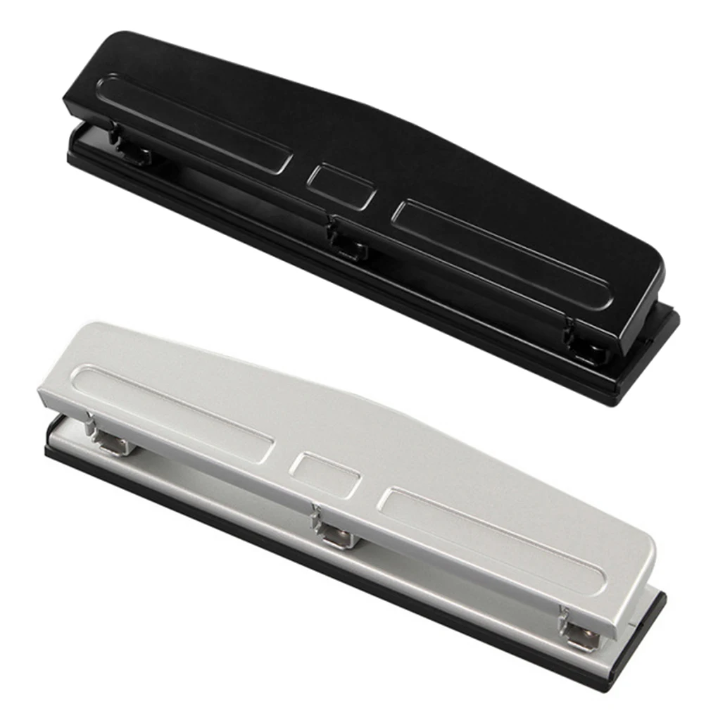 

Hole Puncher Metal Hand Held DIY Punch 3 Hole Punching Tool Office School Stationery Supplies Black