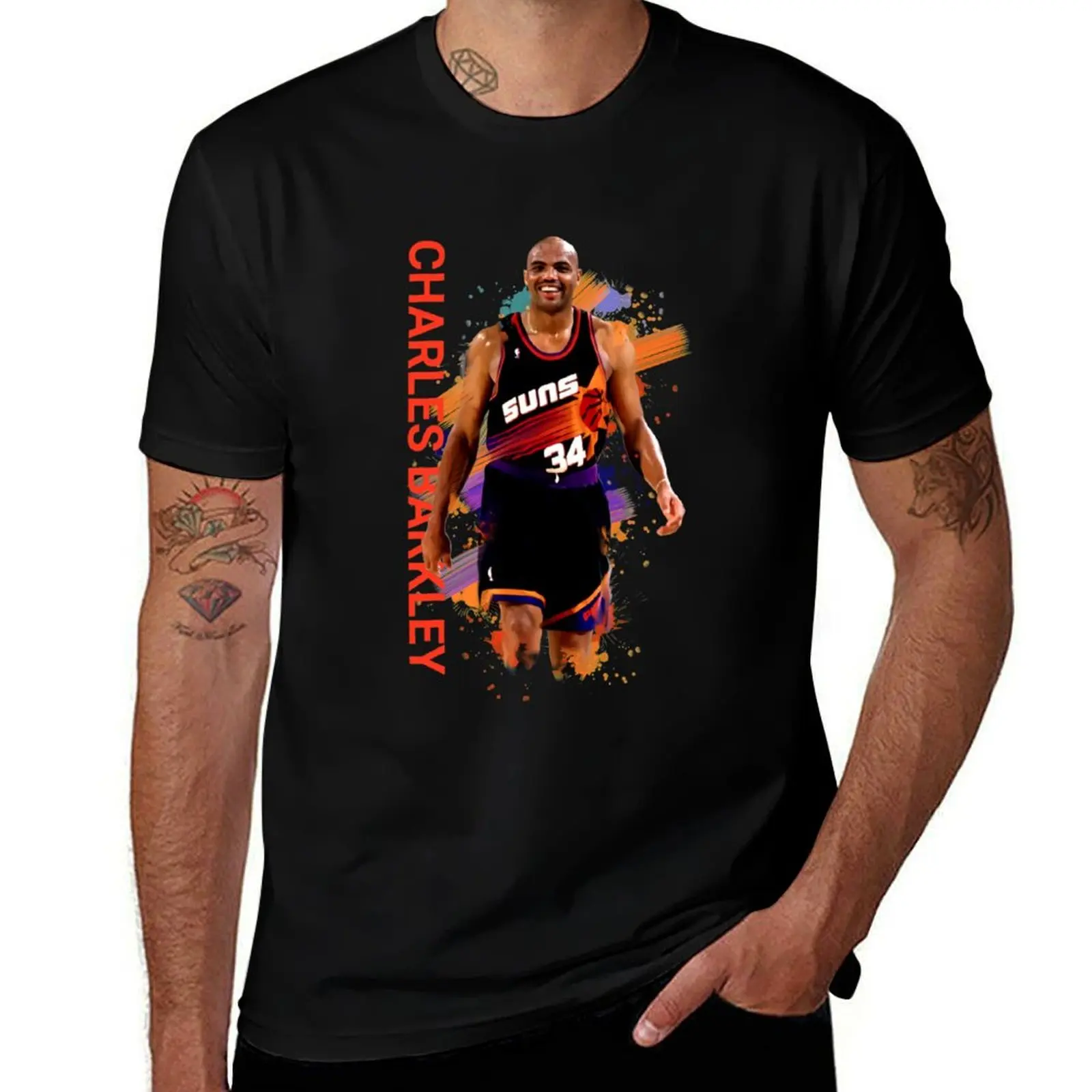 Фото Классическая футболка Charles Barkley, функциональная повседневная футболка с короткими рукавами №1