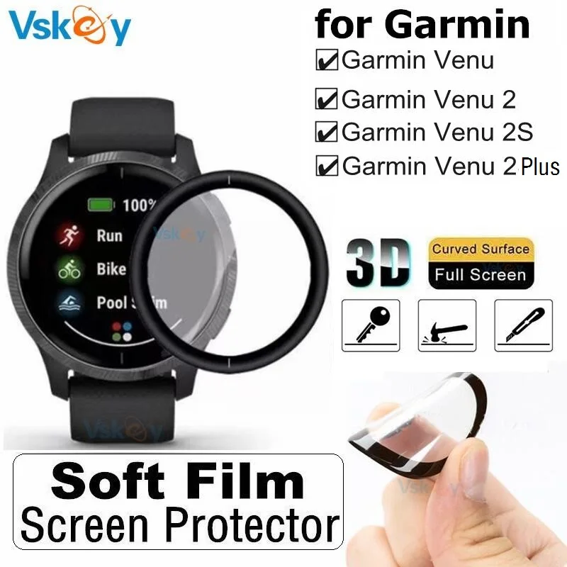 

VSKEY 10PCS 3D Curved Soft Screen Protector for Garmin Venu 2 Plus Venu 2s Smart Watch Full Cover Anti-Scratch Protective Film