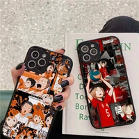 haikyuu anime poster phone case for iphone 13 12 11 mini pro xr xs max 7 8 plus x matte transparent back cover