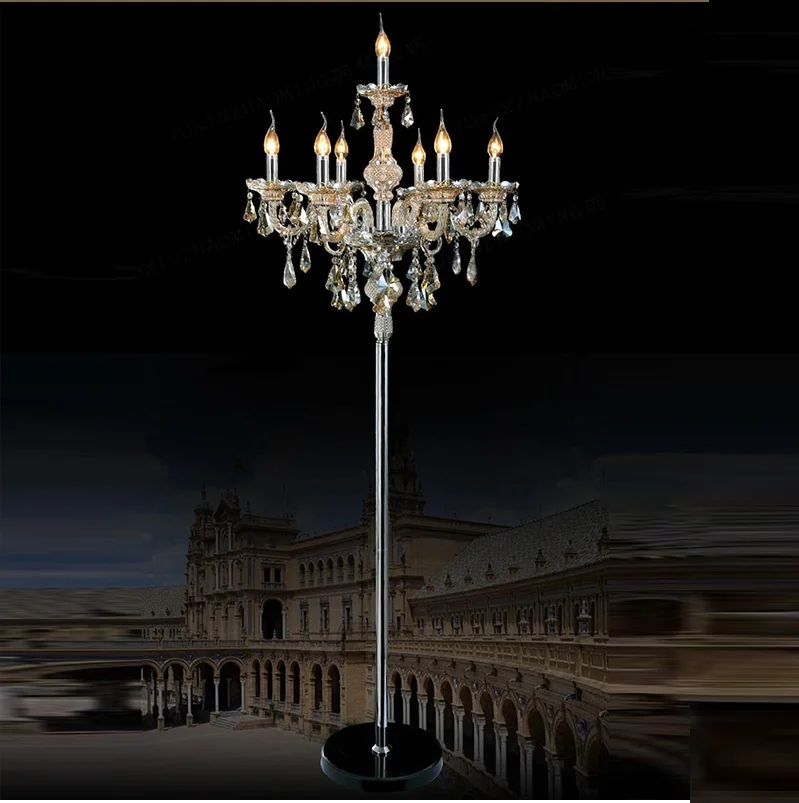 

LED Fashion Crystal Floor Lamp Bedroom Candle Vintage Luxurious Abajur cristal for living room lights lamps