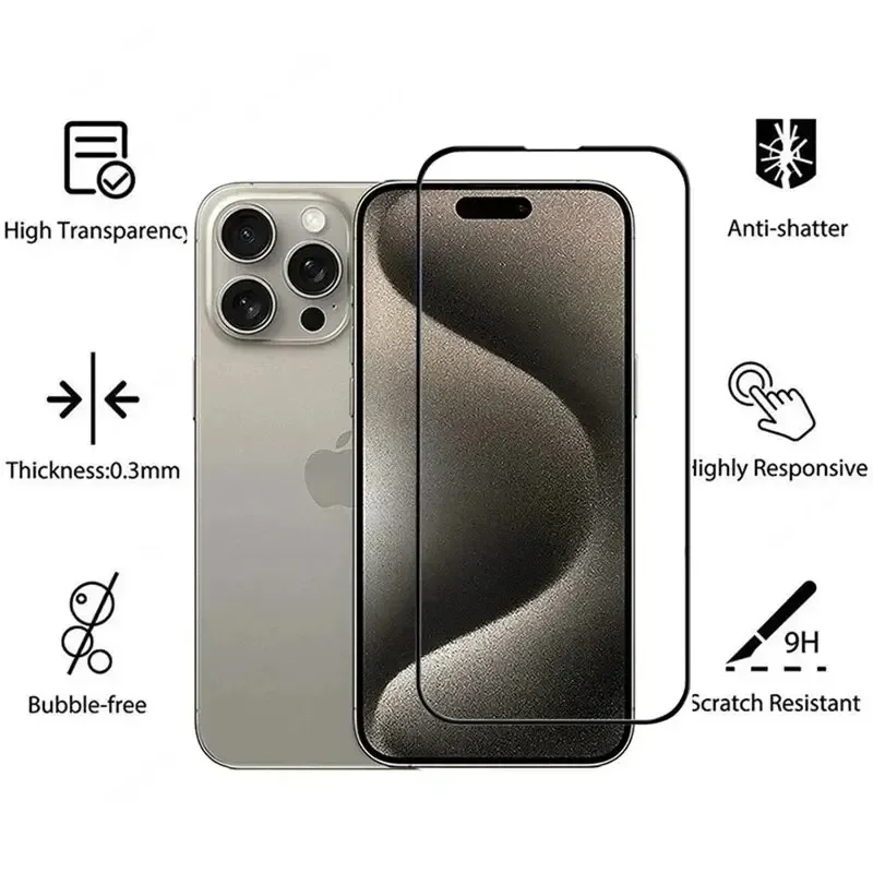 5 шт. HD закаленное стекло KUH Защитная пленка для экрана iPhone 16 Pro Max