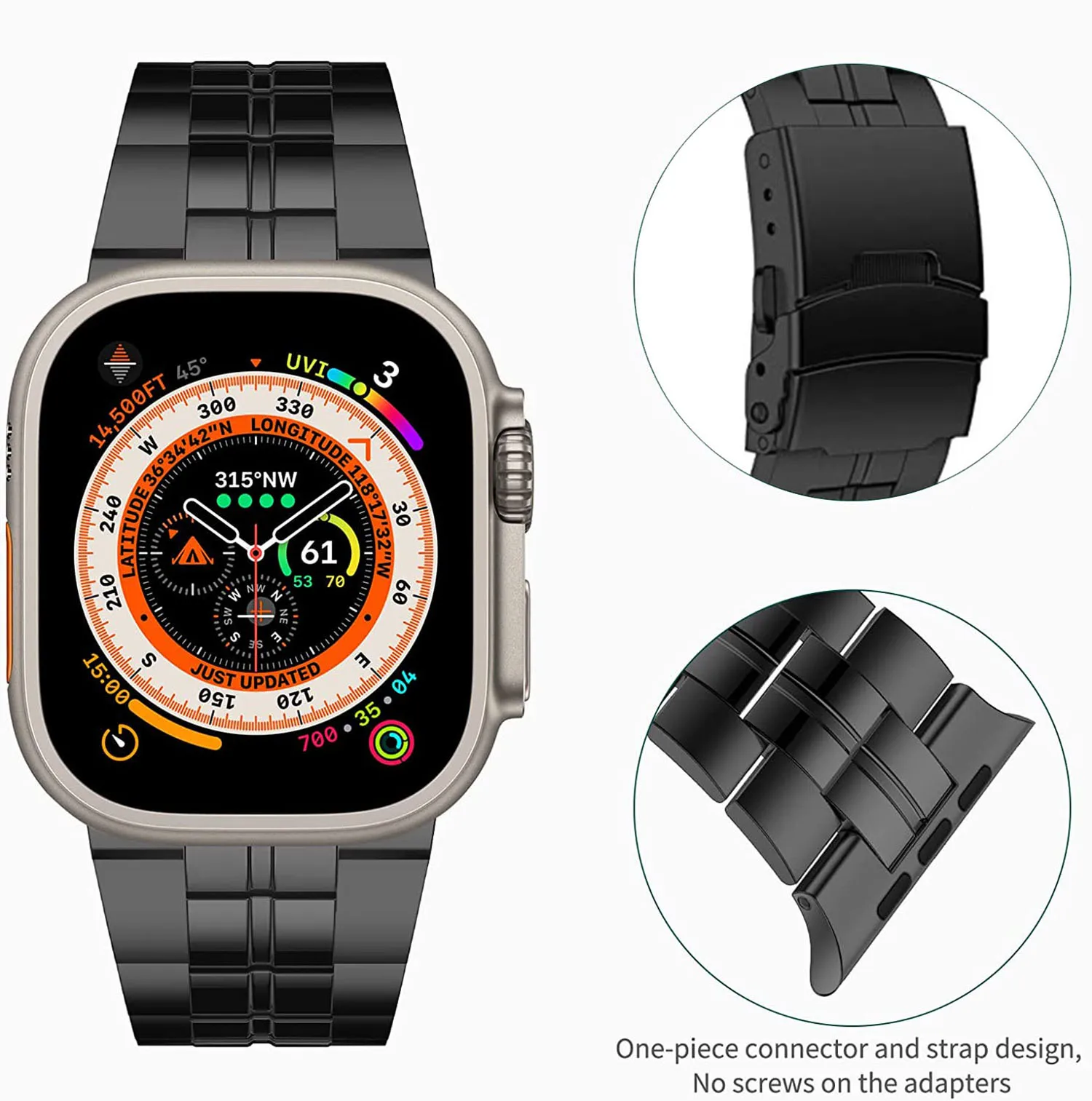 

Браслет из нержавеющей стали для Apple Watch Series 49 мм 45 мм 44 мм 42 мм 41 мм, металлический ремешок для iWatch UItra 8 7 6 5 4 3 SE