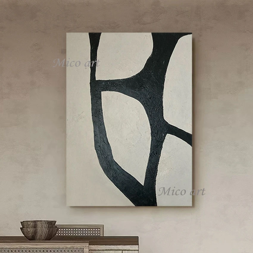 

Большая фотография черная белая акриловая текстура Холст Картина маслом абстрактное искусство без рамки качественное художественное оформление подарок