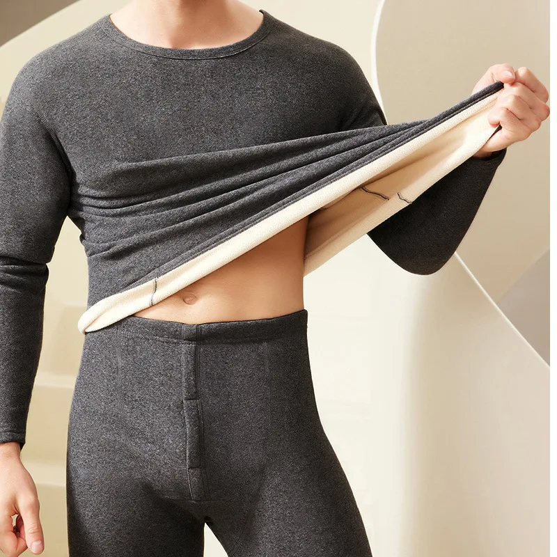 Men's Thermal Underwear Suit Couple's Pajama Double-sided Plus Velvet Winter Long Johns Thick Warm Women's Pajama Sets