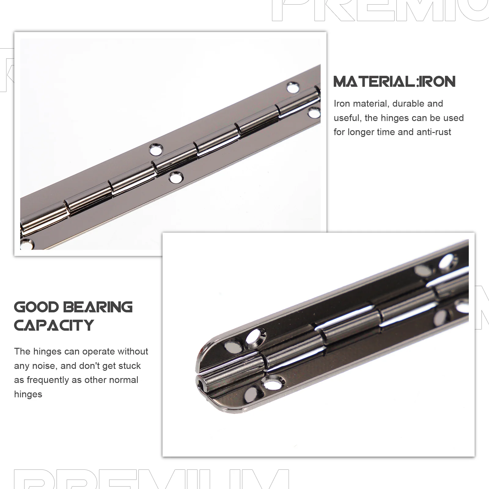 

10 Pcs Piano Hinge Black Hinges Butt Continuous Heavy Duty Long 6 Inch Iron Flush Small Crafts Slow Close