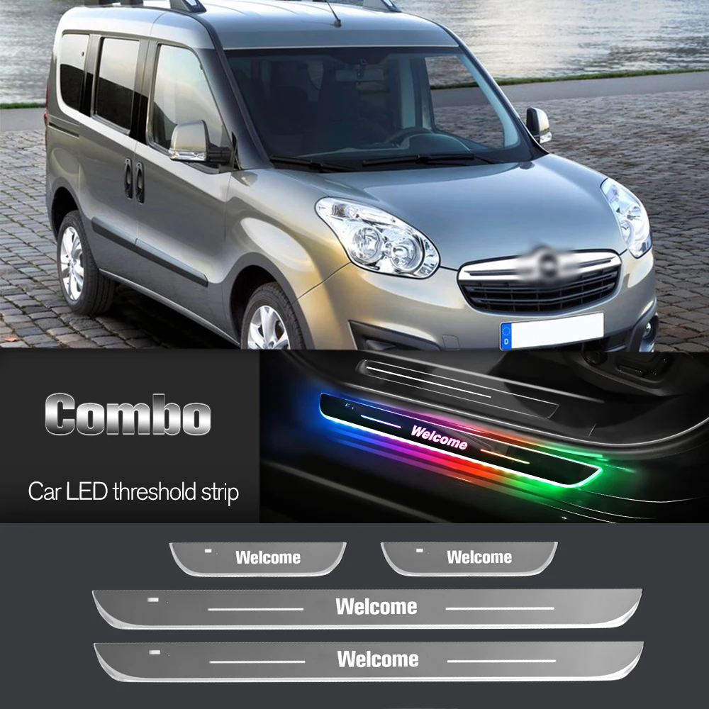 Car Door Sill Light For Opel Combo B C D 1994-2017 2006 2007 2023 Customized Logo LED Welcome Threshold Pedal Lamp Accessories