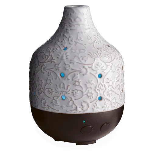 

250 mL Large Ultrasonic Essential Oil Diffuser Botanical White Ceramic