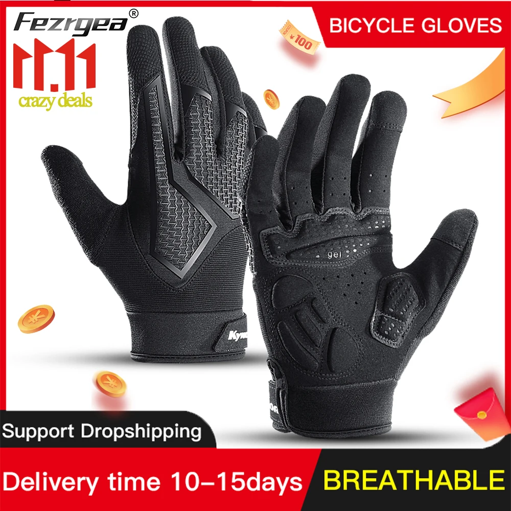 

Long Finger Non-Slip Shock-Absorbing Cycling Gloves Spring And Summer Men'S Breathable Sunscreen Touch Screen Riding Gloves